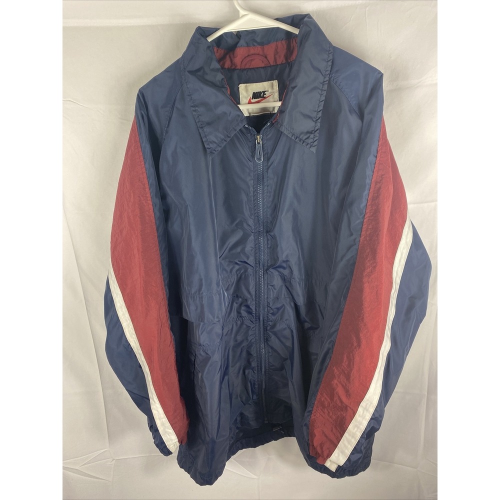 Vintage 90s Nike Swoosh Full Zip Windbreaker Track Jacket Retro Mens XL